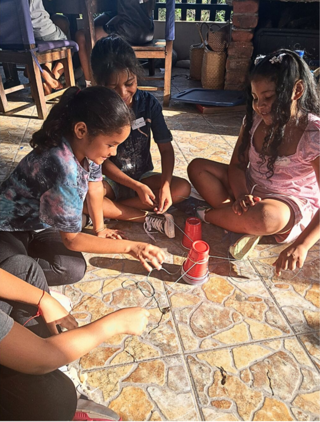 Smiling kids with games 